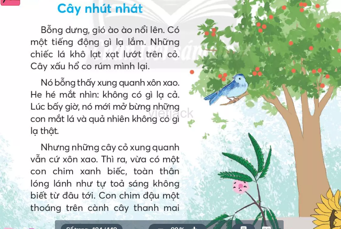 Tiếng Việt lớp 2 Bài 1: Cây nhút nhát trang 114, 115, 116 - Chân trời Bai 1 Cay Nhut Nhat 1