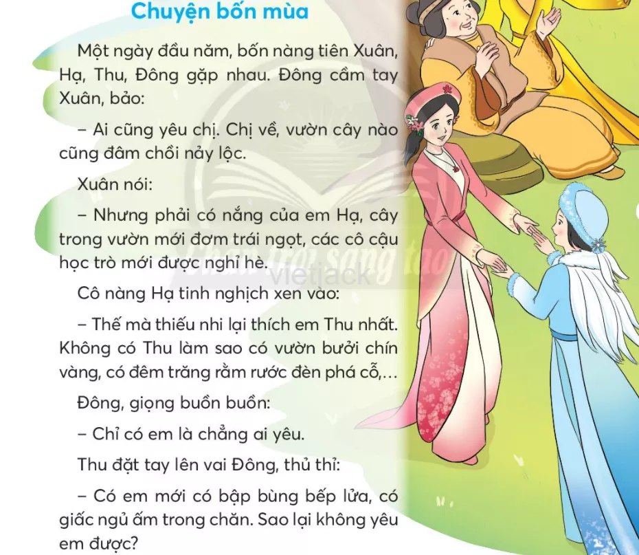 Tiếng Việt lớp 2 Bài 1: Chuyện bốn mùa trang 26, 27, 28 - Chân trời Bai 1 Chuyen Bon Mua 1