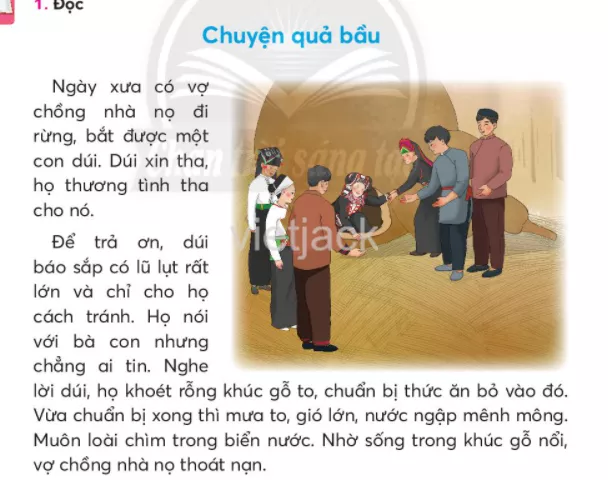 Tiếng Việt lớp 2 Bài 1: Chuyện quả bầu trang 98, 99, 100 - Chân trời Bai 1 Chuyen Qua Bau 1