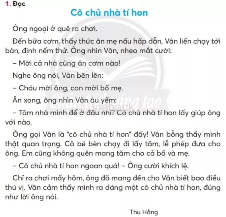 Tiếng Việt lớp 2 Bài 1: Cô chủ nhà tí hon trang 58, 59, 60 - Chân trời Bai 1 Co Chu Nha Ti Hon 2