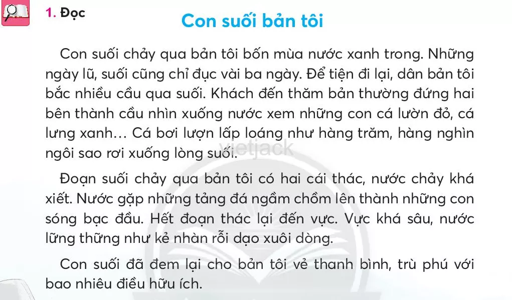 Tiếng Việt lớp 2 Bài 2: Con suối bản tôi trang 13, 14, 15, 16, 17 - Chân trời Bai 2 Con Suoi Ban Toi 1
