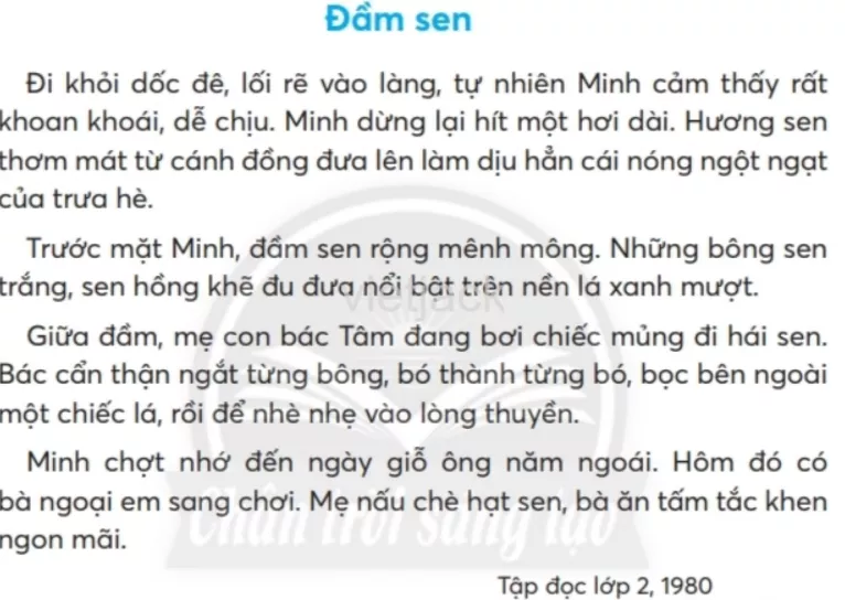 Tiếng Việt lớp 2 Bài 2: Đầm sen trang 29, 30, 31, 32, 33 - Chân trời Bai 2 Dam Sen 2