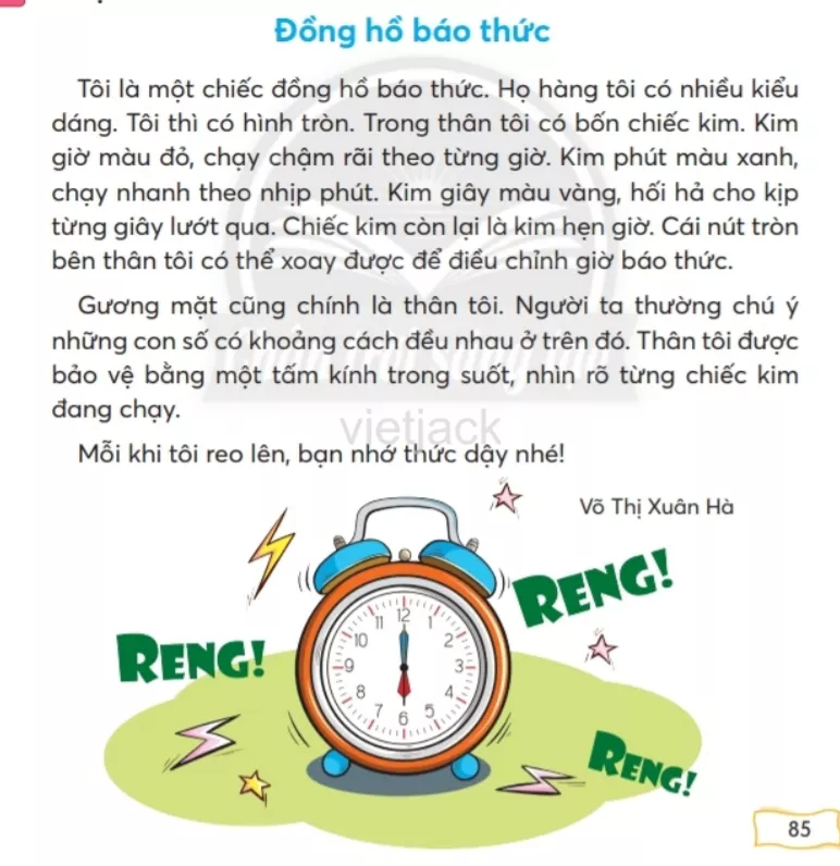 Tiếng Việt lớp 2 Bài 2: Đồng hồ báo thức trang 85, 86, 87, 88, 89 - Chân trời Bai 2 Dong Ho Bao Thuc 2