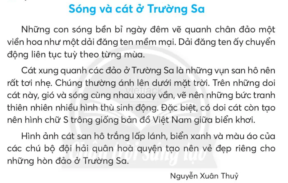 Tiếng Việt lớp 2 Bài 2: Sóng và cát ở Trường Sa trang 101, 102, 103, 104, 105 - Chân trời Bai 2 Song Va Cat O Truong Sa 1