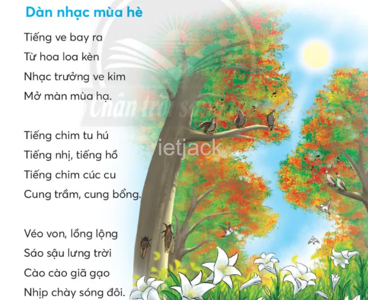 Tiếng Việt lớp 2 Bài 3: Dàn nhạc mùa hè trang 34, 35, 36 - Chân trời Bai 3 Dan Nhac Mua He 1