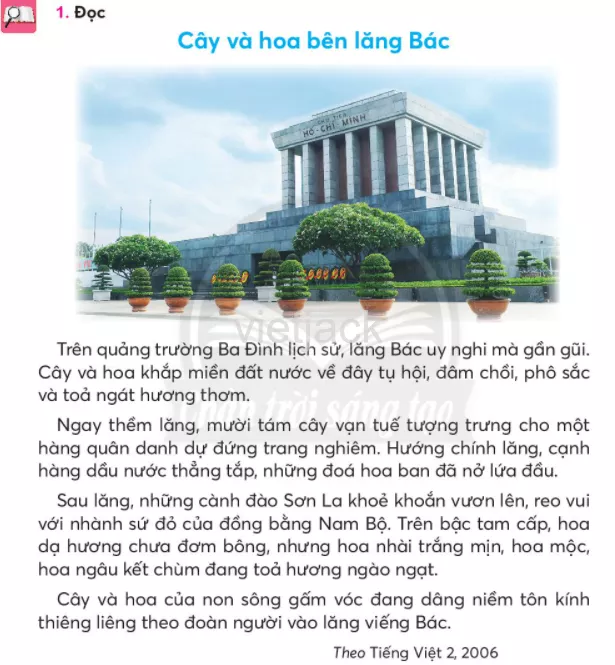 Tiếng Việt lớp 2 Bài 4: Cây và hoa bên lăng Bác trang 93, 94, 95, 96, 97 - Chân trời Bai 4 Cay Va Hoa Ben Lang Bac 1