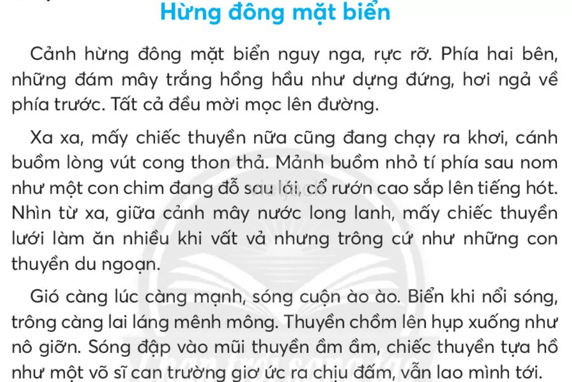 Tiếng Việt lớp 2 Bài 4: Hừng đông mặt biển trang 125, 126, 127, 128, 129 - Chân trời Bai 4 Hung Dong Mat Bien 1