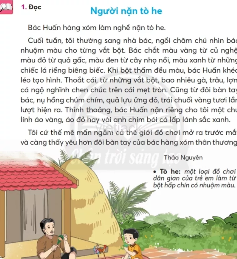 Tiếng Việt lớp 2 Bài 4: Người lặn tò he trang 141, 142, 143, 144, 145 - Chân trời Bai 4 Nguoi Lan To He 1