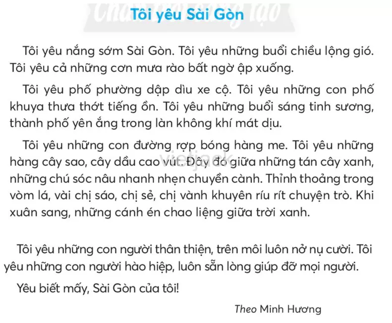 Tiếng Việt lớp 2 Bài 4: Tôi yêu Sài Gòn trang 109, 110, 111, 112, 113 - Chân trời Bai 4 Toi Yeu Sai Gon 2