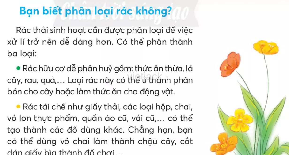 Tiếng Việt lớp 2 Bài 5: Bạn biết phân loại rác không trang 130, 131, 132 - Chân trời Bai 5 Ban Biet Phan Loai Rac Khong 1