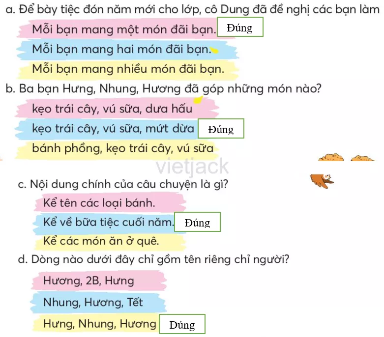 Tiếng Việt lớp 2 Đánh giá cuối học kì 1 trang 151, 152, 153, 154 - Chân trời Danh Gia Cuoi Hoc Ki 1 5