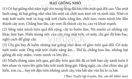 Nói và nghe: Kể chuyện Hạt giống nhỏ trang 56 Noi Va Nghe Ke Chuyen Hat Giong Nho Trang 56 38709