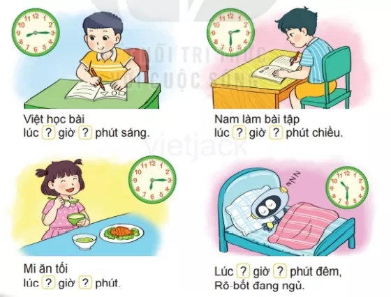 Toán lớp 2 - tập 1 - Bài 29 Bai 29 Ngay Gio Gio Phut 31492