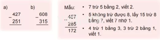 Toán lớp 2 - tập 2 - Bài 62 Bai 62 Phep Tru Co Nho Trong Pham Vi 1000 32809