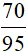 Rút gọn các phân số sau về phân số tối giản: 60/72; 70/95; 150/360; A 70 95