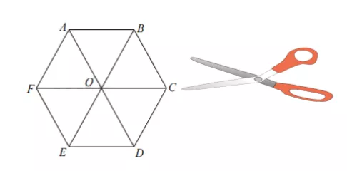 Với một lần cắt hoặc gấp, hãy tạo ra hình thang cân từ: a) Mảnh bìa có dạng hình tam giác đều Bai 1 Trang 106 Toan Lop 6 Tap 1 Canh Dieu 2