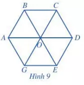 Cho lục giác đều ABCDEG. Các đường chéo chính AD, BE, CG, cắt nhau tại O (Hình 9) Bai 1 Trang 96 Toan Lop 6 Tap 1 Canh Dieu 1