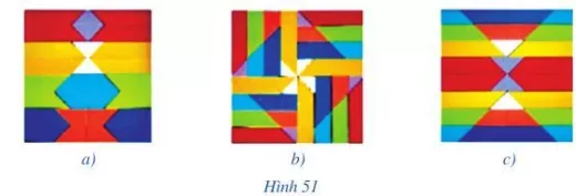 Trong Hình 51, các hình từ a) đến c), hình nào có trục đối xứng? Nếu là hình có trục đối xứng Bai 2 Trang 109 Toan Lop 6 Tap 1 Canh Dieu 1