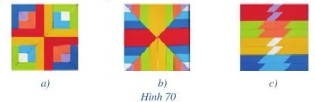 Trong Hình 70, các hình từ a) đến c), hình nào có tâm đối xứng? Nếu là hình có tâm đối xứng Bai 2 Trang 112 Toan Lop 6 Tap 1 Canh Dieu 1