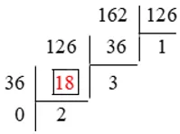 Áp dụng thuật toán Ơ-clit để tìm ƯCLN của: a) 126 và 162; b) 2 268 và 1 260 Co The Em Chua Biet Bai 1 Trang 52 Toan Lop 6 Tap 1 Canh Dieu 1