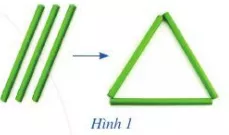 Hãy sắp xếp ba chiếc que có độ dài bằng nhau để tạo thành tam giác như Hình 1 Hoat Dong 1 Trang 93 Toan Lop 6 Tap 1 Canh Dieu 1
