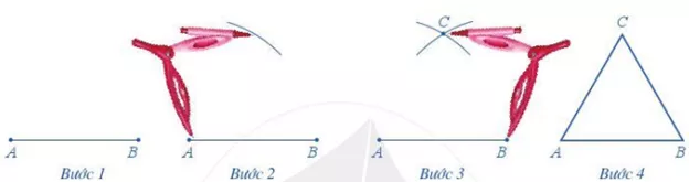 Vẽ tam giác đều bằng thước và compa khi biết độ dài cạnh Hoat Dong 3 Trang 94 Toan Lop 6 Tap 1 Canh Dieu 1