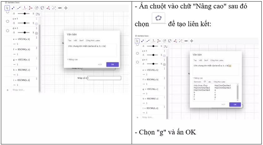 Tạo công cụ tìm ước chung lớn nhất của ba số a, b, c và bội chung nhỏ nhất của bốn số a, b, c, d Luyen Tap 5 Trang 121 Toan Lop 6 Tap 1 Canh Dieu 7