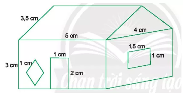 Vẽ sơ đồ ngôi nhà theo kích thước các cạnh nêu ra trong hình vẽ Bai 9 Trang 86 Toan Lop 6 Tap 1 Chan Troi