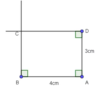 Vẽ hình chữ nhật ABCD có AB = 4 cm, AD = 3 cm theo hướng dẫn sau Thuc Hanh 2 Trang 81 Toan Lop 6 Tap 1 Chan Troi 4
