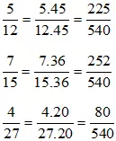 Quy đồng mẫu các phân số sau: a) 4/9 và 7/15 b) 5/12; 7/15 và 4/27 A Bai 2 49 Trang 55 Toan Lop 6 Tap 1 Ket Noi Tri Thuc 2