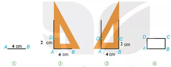 Vẽ hình vuông có cạnh 5 cm. Vẽ hình chữ nhật có chiều dài 4 cm, chiều rộng 2 cm Bai 4 23 Trang 96 Toan Lop 6 Tap 1 Ket Noi Tri Thuc 2