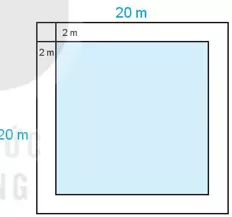 Một mảnh vườn hình vuông cạnh 20 m. Người ta làm một lối đi  Bai 4 26 Trang 96 Toan Lop 6 Tap 1 Ket Noi Tri Thuc