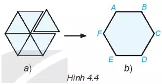 Cắt sáu hình tam giác đều giống nhau và ghép lại như Hình 4.4a để được  Hoat Dong 5 Trang 80 Toan Lop 6 Tap 1 Ket Noi Tri Thuc