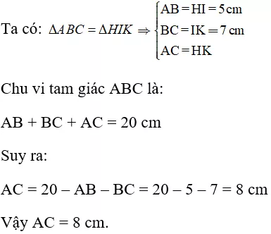 Toán lớp 7 | Lý thuyết - Bài tập Toán 7 có đáp án Bai 2 Hai Tam Giac Bang Nhau 8