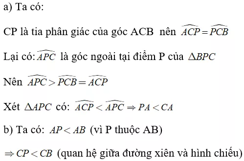 Toán lớp 7 | Lý thuyết - Bài tập Toán 7 có đáp án Bai 2 Quan He Giua Duong Vuong Goc Va Duong Xien Duong Xien Va Hinh Chieu 3