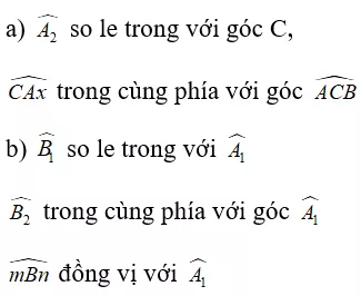 Toán lớp 7 | Lý thuyết - Bài tập Toán 7 có đáp án Bai 3 Cac Goc Tao Boi Mot Duong Thang Cat Hai Duong Thang 4