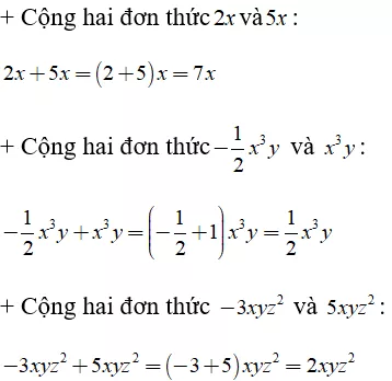 Toán lớp 7 | Lý thuyết - Bài tập Toán 7 có đáp án Bai 4 Don Thuc Dong Dang 5