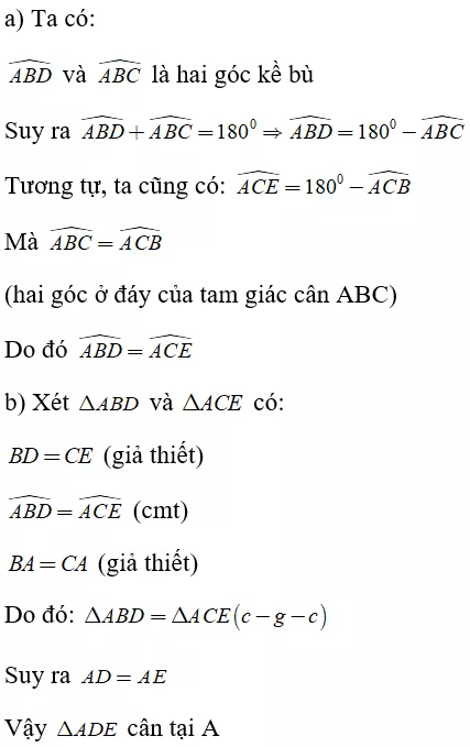 Toán lớp 7 | Lý thuyết - Bài tập Toán 7 có đáp án Bai 6 Tam Giac Can 1