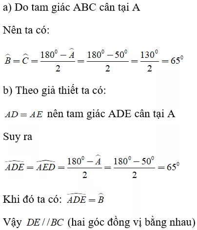 Toán lớp 7 | Lý thuyết - Bài tập Toán 7 có đáp án Bai 6 Tam Giac Can 2