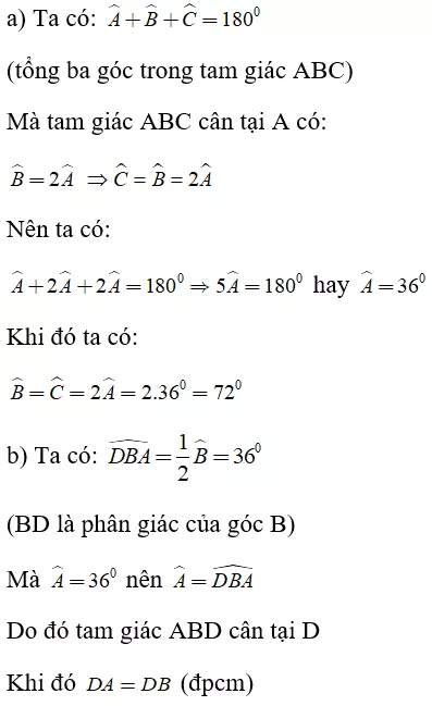 Toán lớp 7 | Lý thuyết - Bài tập Toán 7 có đáp án Bai 6 Tam Giac Can 3