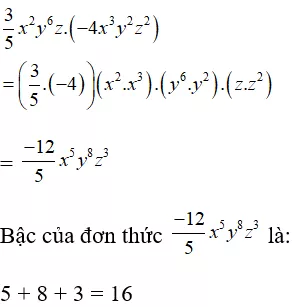 Toán lớp 7 | Lý thuyết - Bài tập Toán 7 có đáp án Bai Tap Don Thuc 7