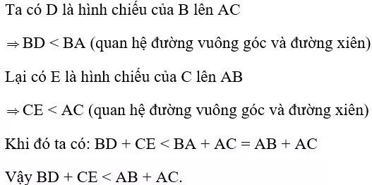 Toán lớp 7 | Lý thuyết - Bài tập Toán 7 có đáp án Bai Tap Quan He Giua Duong Vuong Goc Va Duong Xien Duong Xien Va Hinh Chieu 7