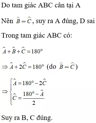 Toán lớp 7 | Lý thuyết - Bài tập Toán 7 có đáp án Bai Tap Tam Giac Can