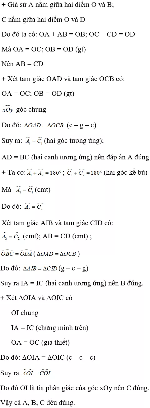 Toán lớp 7 | Lý thuyết - Bài tập Toán 7 có đáp án Bai Tap Tinh Chat Tia Phan Giac Cua Mot Goc 15