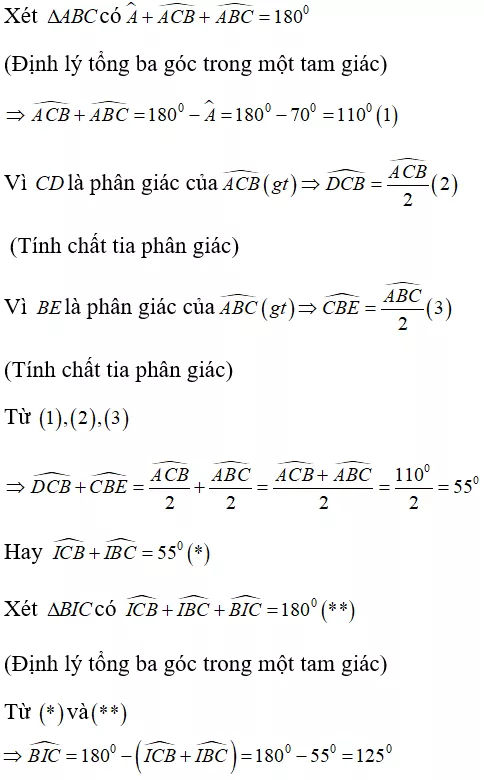 Toán lớp 7 | Lý thuyết - Bài tập Toán 7 có đáp án Bai Tap Tinh Chat Tia Phan Giac Cua Mot Goc 7