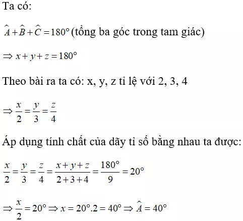 Toán lớp 7 | Lý thuyết - Bài tập Toán 7 có đáp án Bai Tap Tong Ba Goc Cua Mot Tam Giac 2