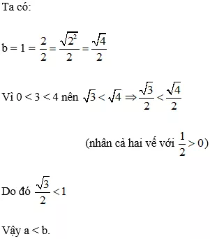 Cách so sánh các căn bậc hai cực hay, chi tiết | Toán lớp 7 Cach So Sanh Cac Can Bac Hai A12