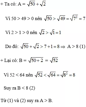 Cách so sánh các căn bậc hai cực hay, chi tiết | Toán lớp 7 Cach So Sanh Cac Can Bac Hai A20