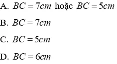 Trắc nghiệm Quan hệ giữa ba cạnh của một tam giác. Bất đẳng thức tam giác Quan He Giua Ba Canh Cua Mot Tam Giac A11