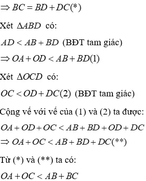 Trắc nghiệm Quan hệ giữa ba cạnh của một tam giác. Bất đẳng thức tam giác Quan He Giua Ba Canh Cua Mot Tam Giac A33